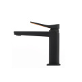 Certificación completa Matte Black Brass Bode Basin Faucet Un solo orificio de tocador de agua fría Conimitera de tocador de agua Tapón de baño Tapón